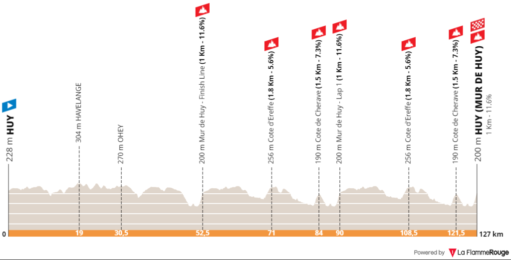 Le profil de la Flèche Wallonne Femmes 2023.
