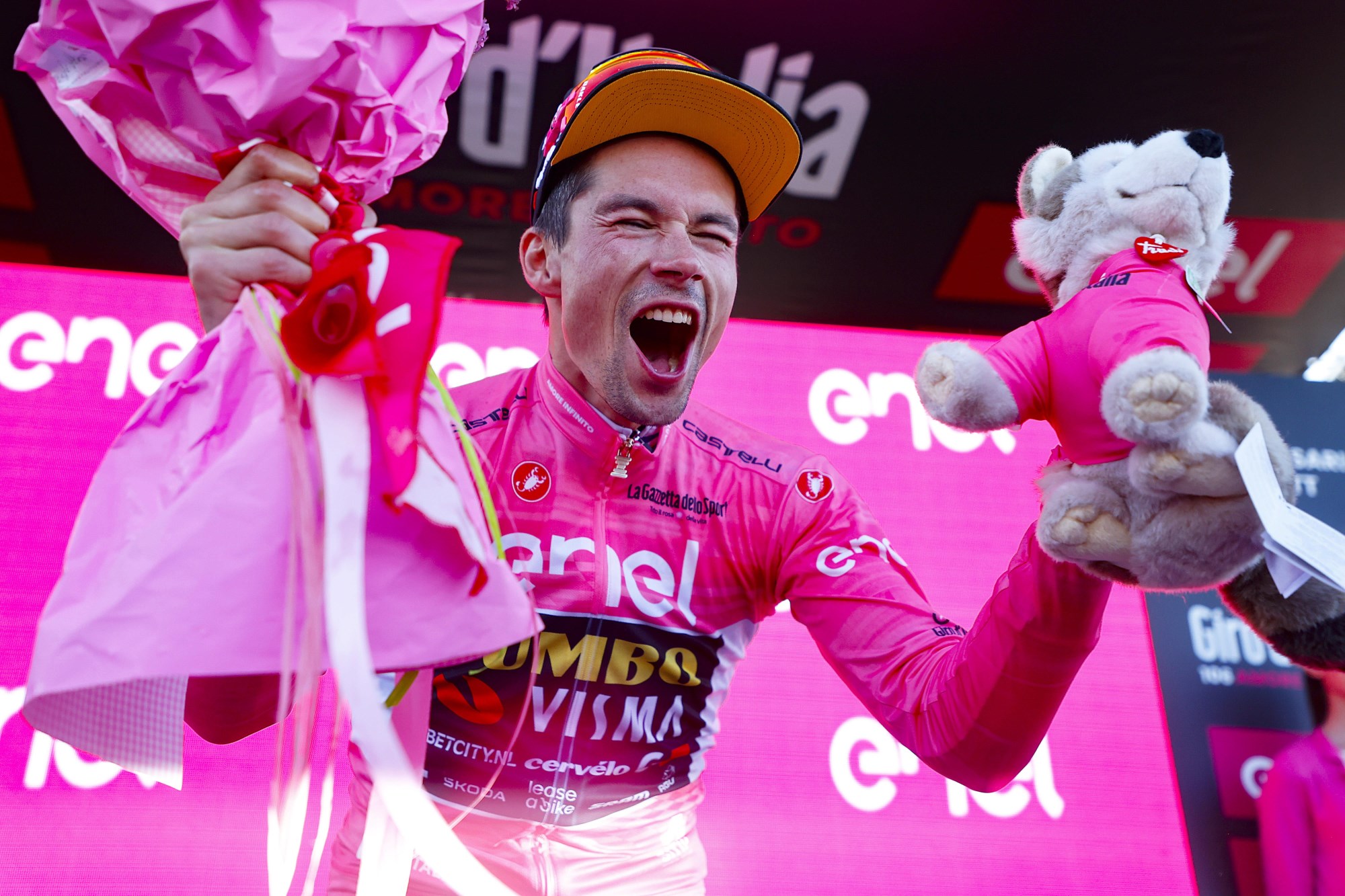 Primoz Roglic a renvers&eacute; le classement g&eacute;n&eacute;ral du Giro 2023 &agrave; l'issue de la 20e &eacute;tape. Photo : Cor Vos