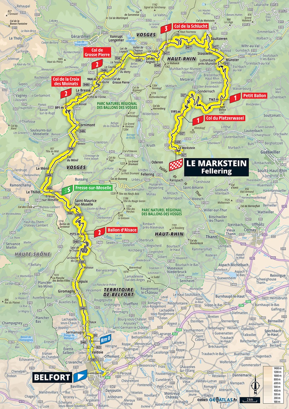 CARTE DU TOUR de France a Vélo Année 2000 (Course Cycliste Cyclisme