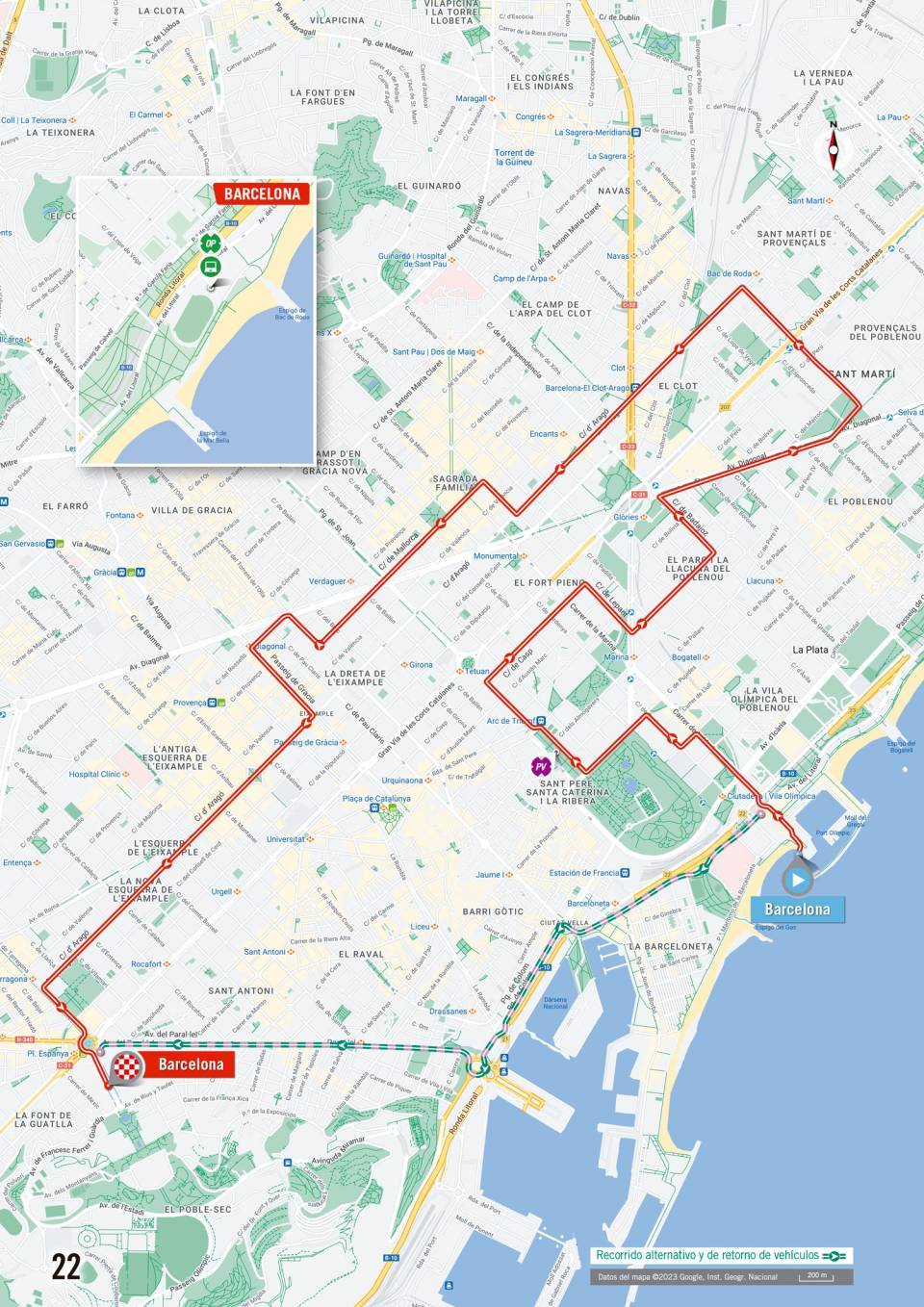 La Vuelta Tour d'Espagne 2023 &eacute;tape 1 carte d&eacute;taill&eacute;e