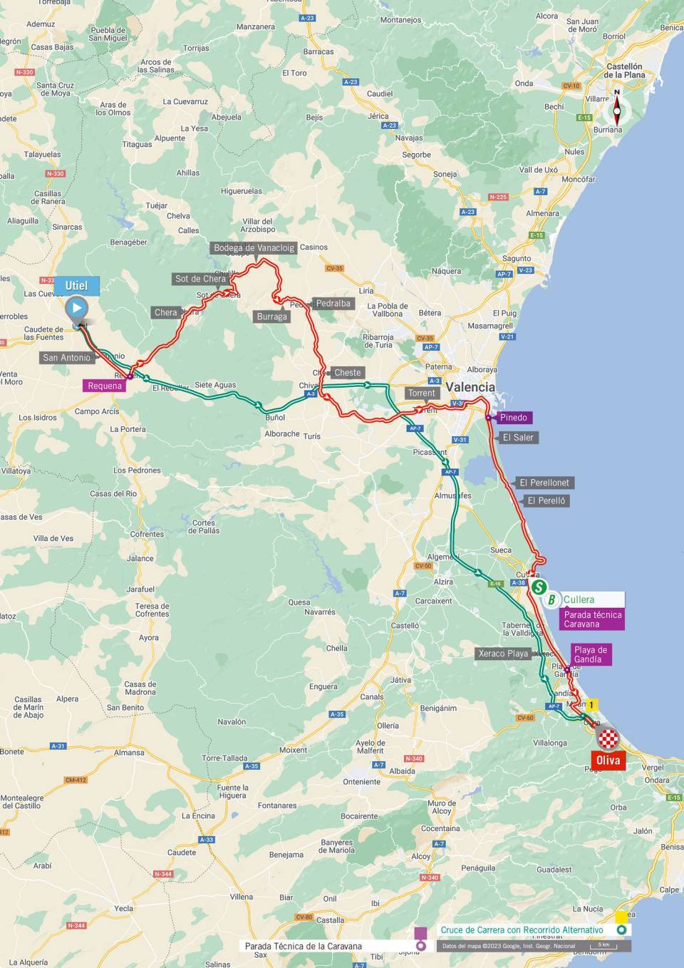 La Vuelta 2023 &eacute;tape 7 parcours profil carte d&eacute;taill&eacute;e