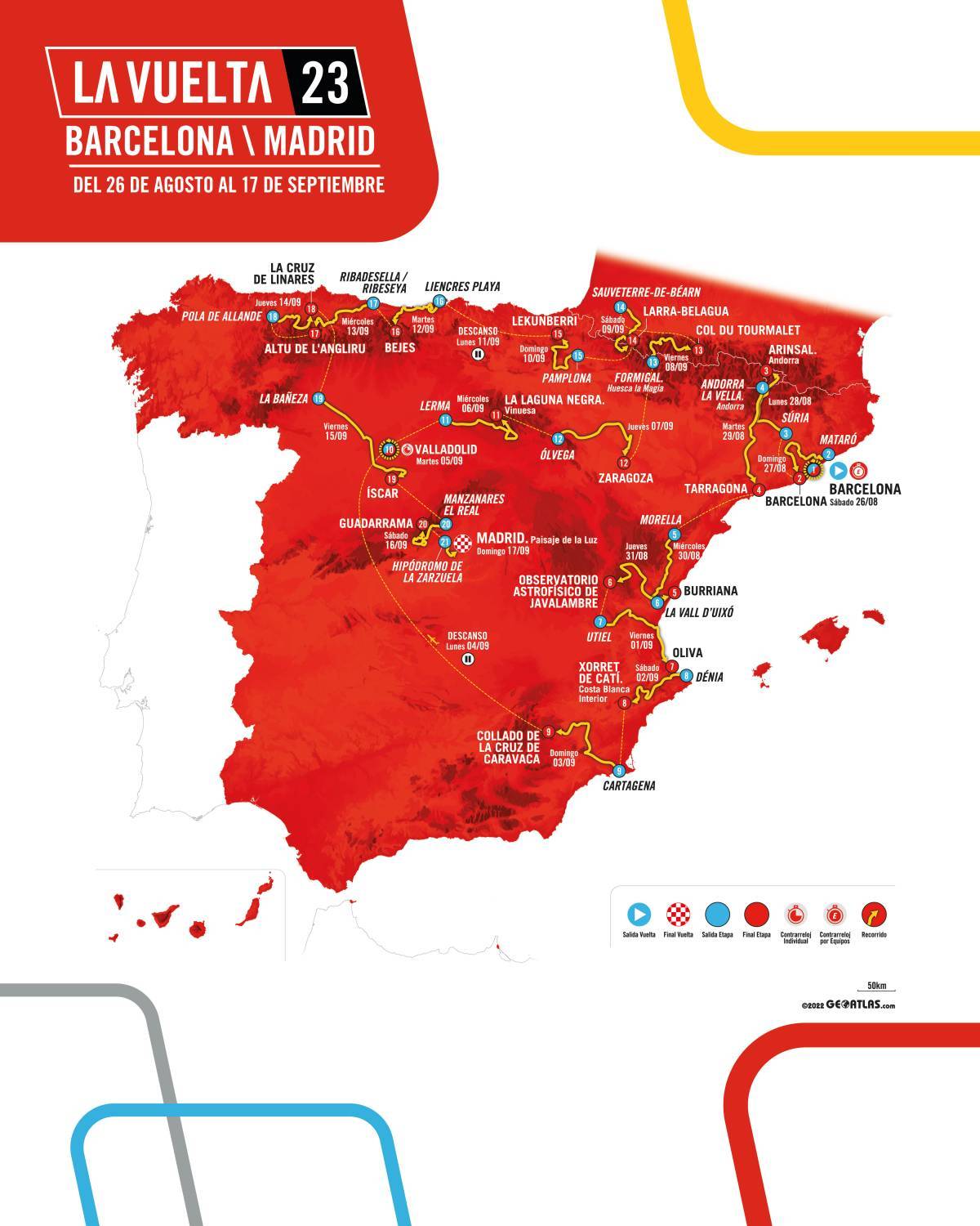 tour d'espagne 2023 vuelta carte d&eacute;taill&eacute;e
