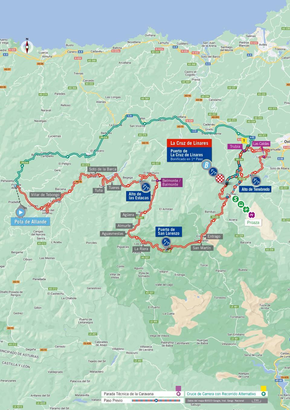 La carte d&eacute;taill&eacute;e de la 18e &eacute;tape du Tour d'Espagne 2023