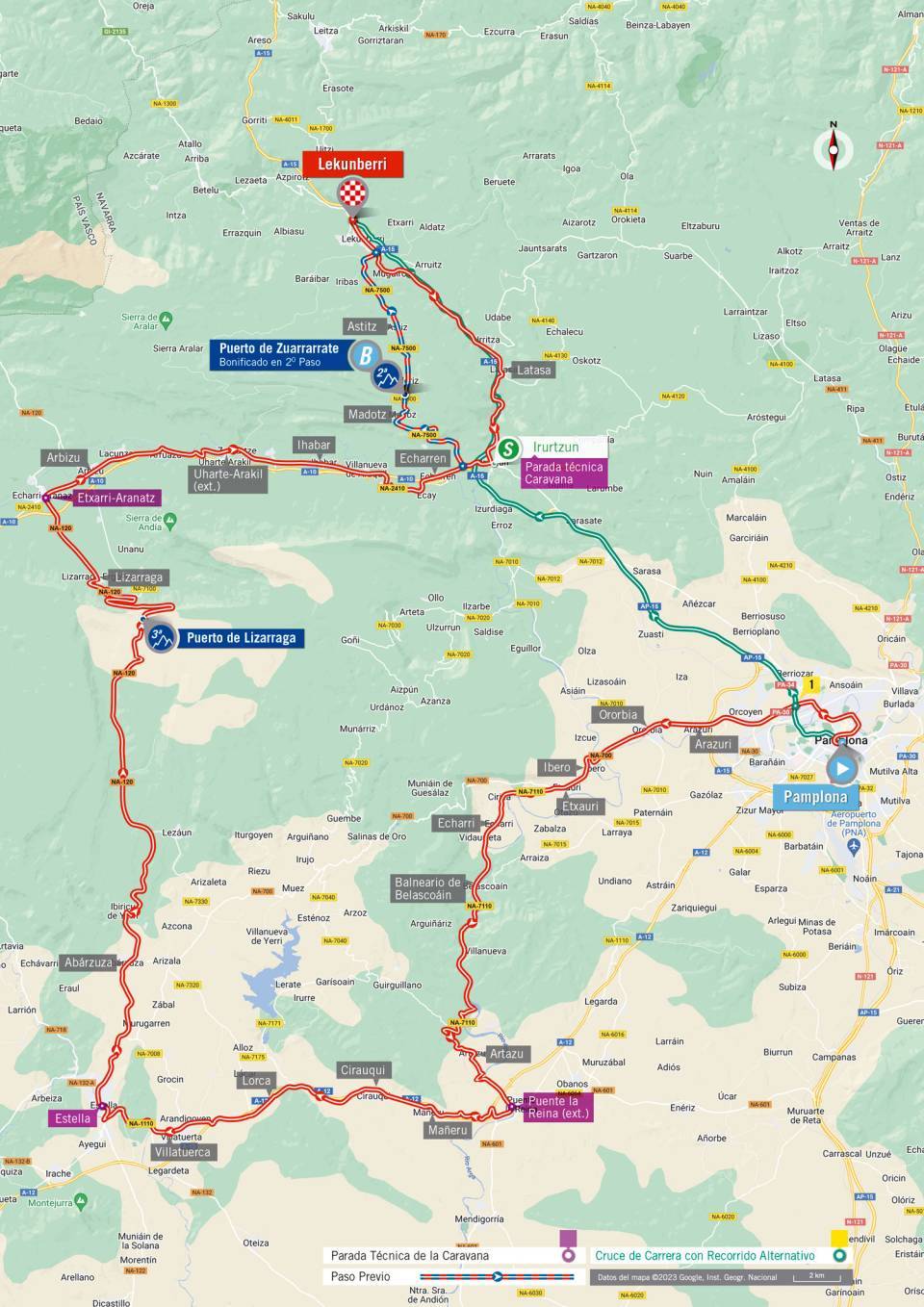 La carte d&eacute;taill&eacute;e de la 15e &eacute;tape de La Vuelta 2023