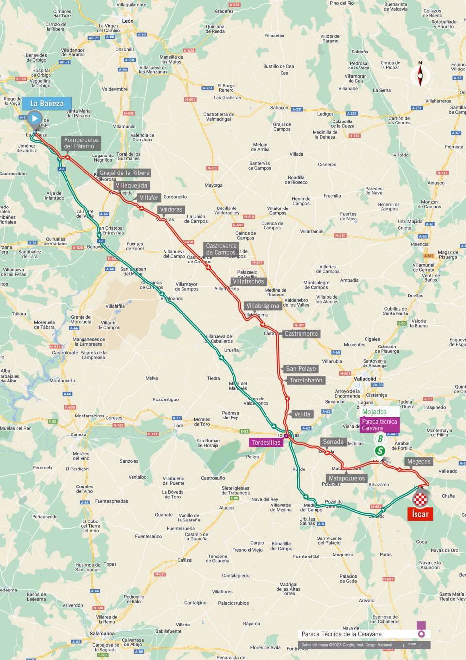 La carte d&eacute;taill&eacute;e de la 19e &eacute;tape de La Vuelta 2023