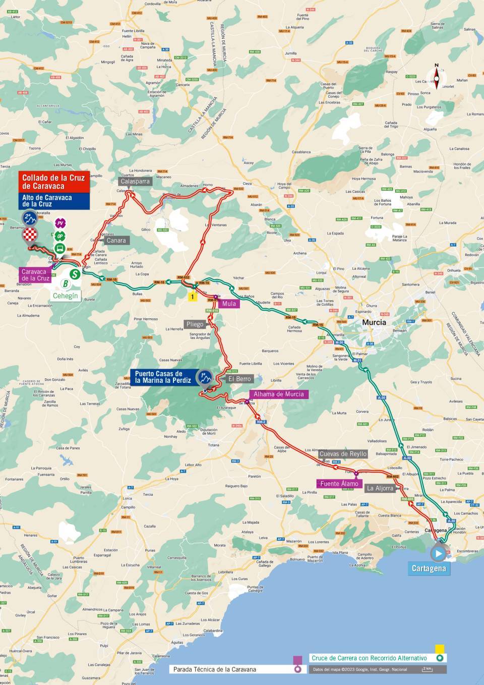 La carte d&eacute;taill&eacute;e de l'&eacute;tape 9 de La Vuelta 2023