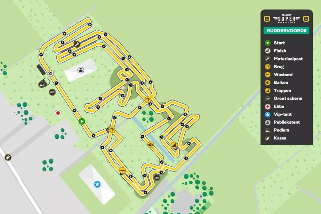 Le parcours du Superprestige de Ruddervoorde le samedi 28 octobre.