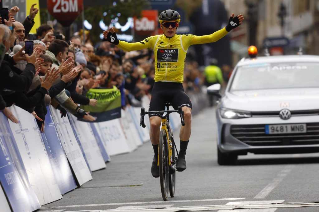 Jonas Vingegaard en d&eacute;monstration lors de la 3e &eacute;tape de O Gran Camino 2024