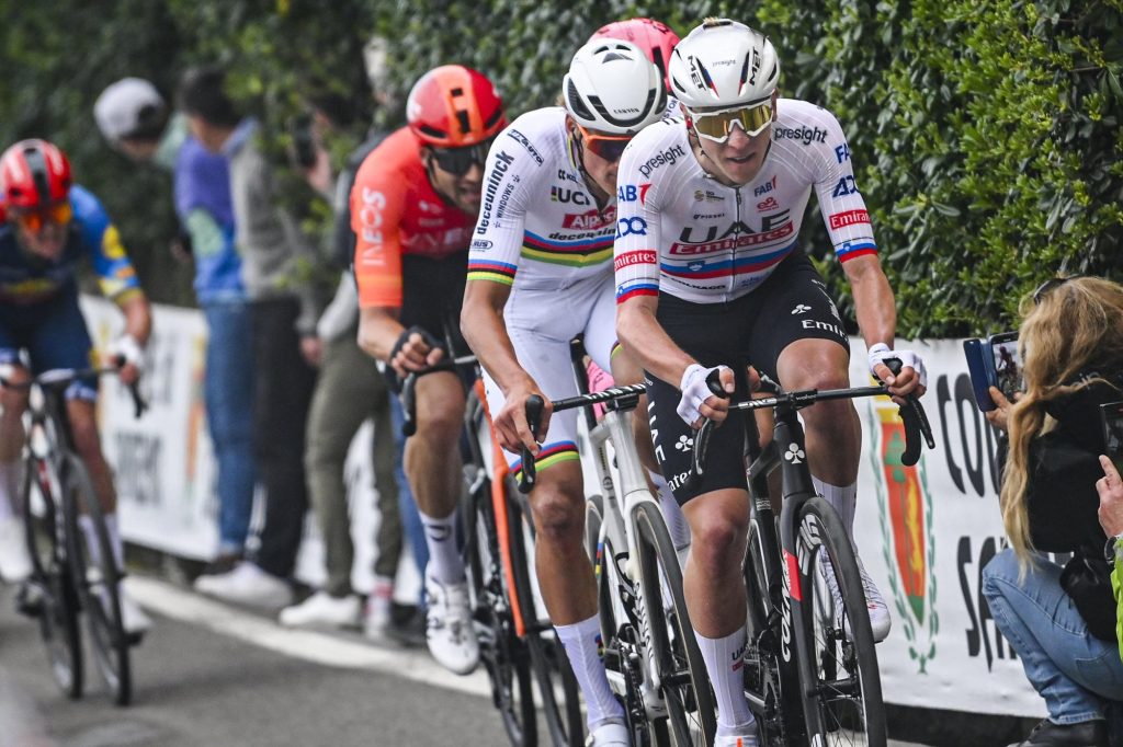 Tadej Pogacar r&eacute;action Milan-Sanremo 2024 3e place