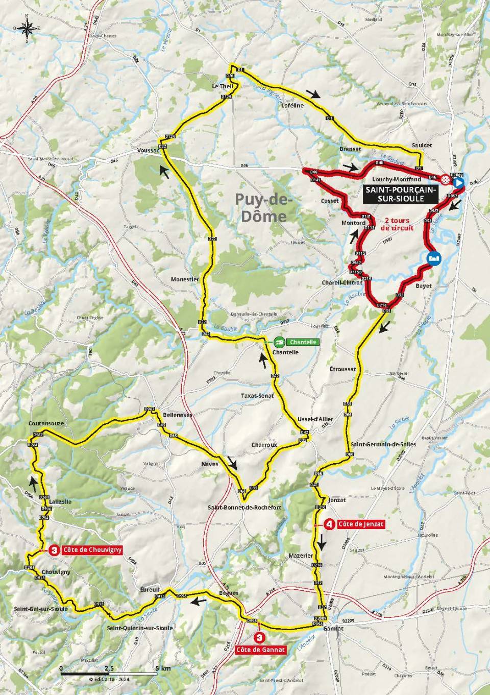 Critérium du Dauphiné 2024 étape 1 carte détaillée
