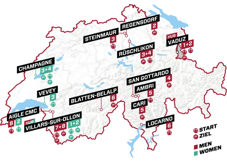 Tour de Suisse 2024 : carte d&eacute;taill&eacute;e