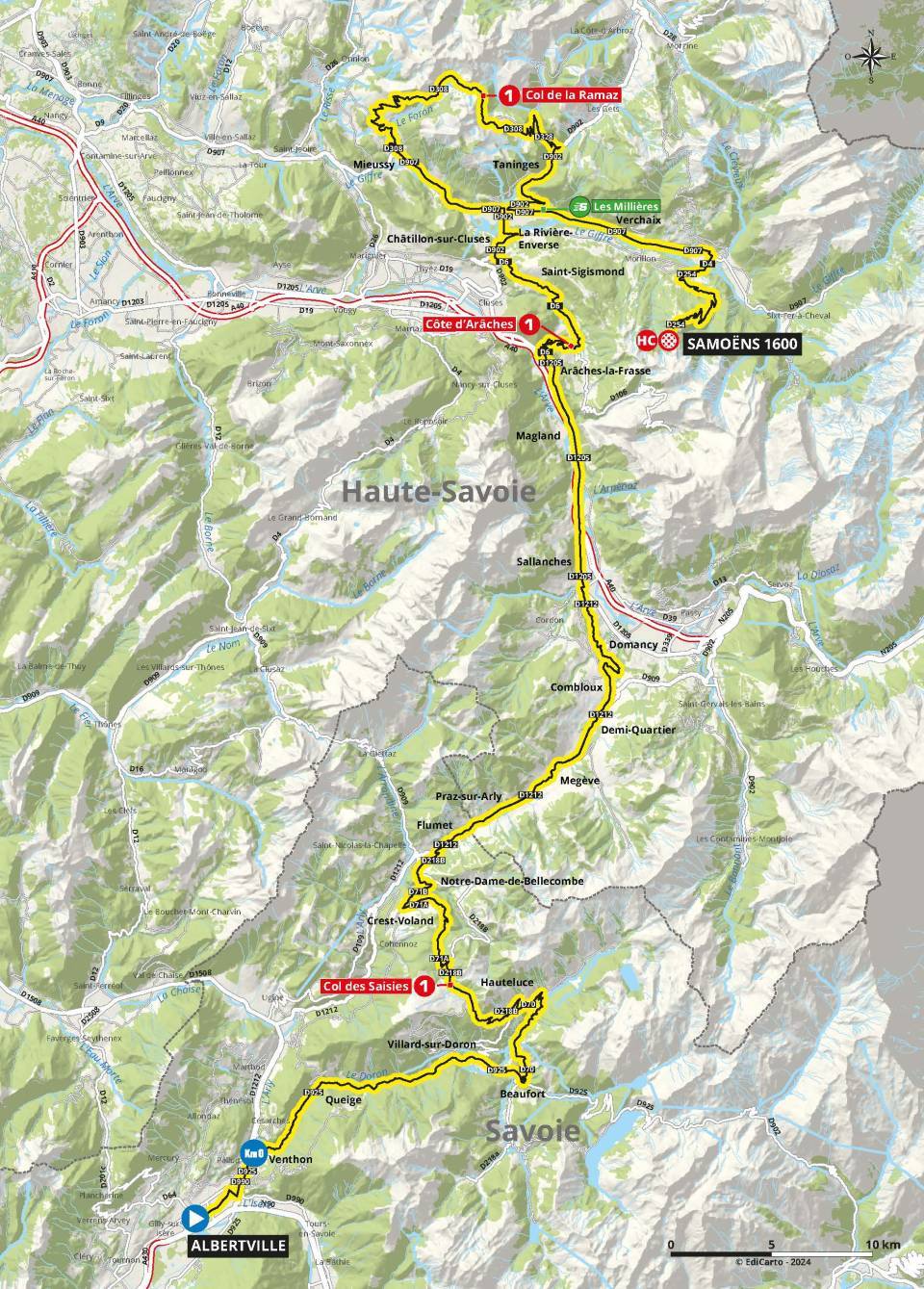 Crit&eacute;rium du Dauphin&eacute; 2024 : carte d&eacute;taill&eacute;e de la 7e &eacute;tape