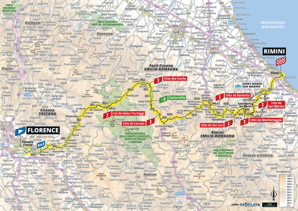 Cyclisme actu - Tour de France 2024. La carte d&eacute;taill&eacute;e de l'&eacute;tape 1
