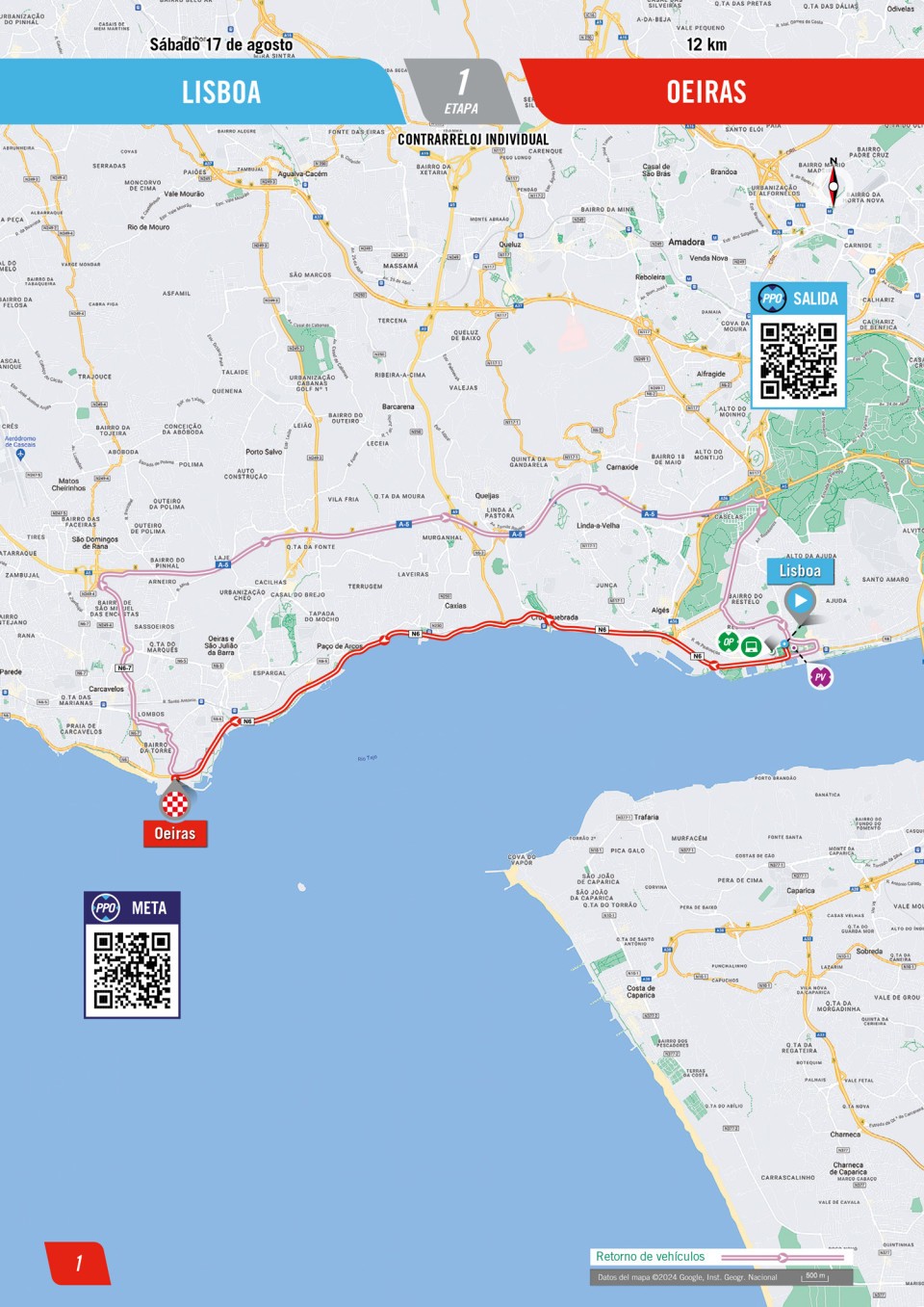 Actu cyclisme - La Vuelta. Tour d'Espagne 2024 : La carte d&eacute;taill&eacute;e de l&rsquo;&eacute;tape 1