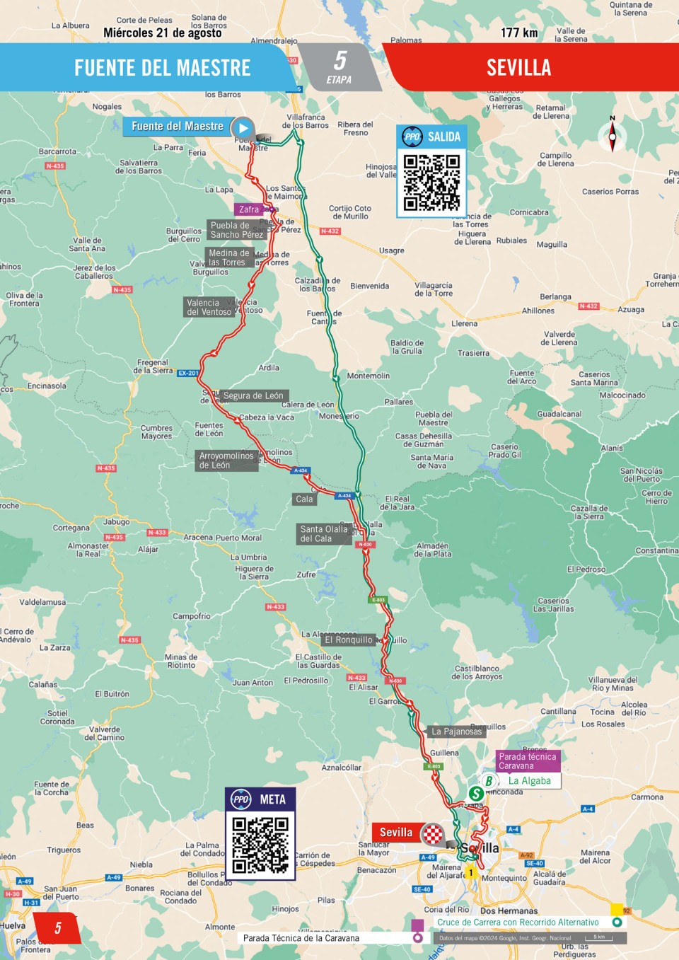 Actu Cyclisme - La Vuelta 2024. La carte d&eacute;taill&eacute;e de la 5e &eacute;tape du Tour d'Espagne