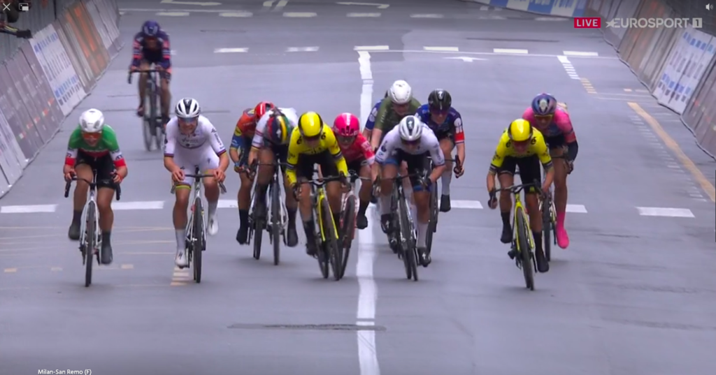 Carton jaune et d&eacute;classement pour Pauline-Ferrand Pr&eacute;vot &agrave; l&rsquo;issue de Milan-Sanremo Femmes 2025