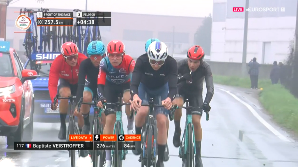 DIRECT : L&rsquo;&eacute;chapp&eacute;e du jour s&rsquo;est constitu&eacute;e sur Milan-Sanremo 2025