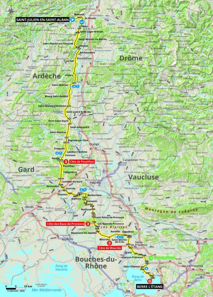 Paris-Nice 2025 : carte d&eacute;taill&eacute;e de l'&eacute;tape 6