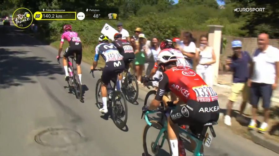 DIRECT : 5 coureurs &eacute;chapp&eacute;s sur la 7e &eacute;tape du Tour de France 2025 dont un ancien vainqueur de l&rsquo;&eacute;preuve
