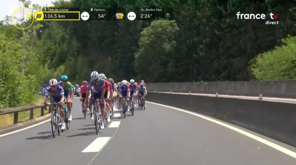 DIRECT : un groupe cons&eacute;quent &agrave; l&rsquo;avant de la 10e &eacute;tape du Tour de France dont Lenny Martinez