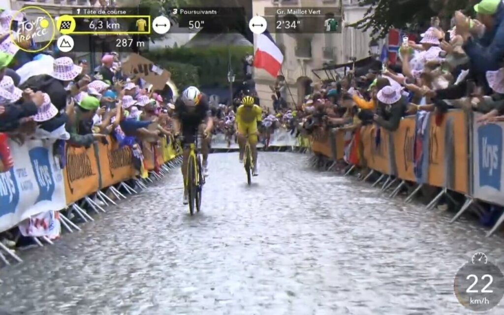 Comment Wout van Aert a fait plier Tadej Pogacar dans l&rsquo;ultime ascension de la rue Lepic (Vid&eacute;o)