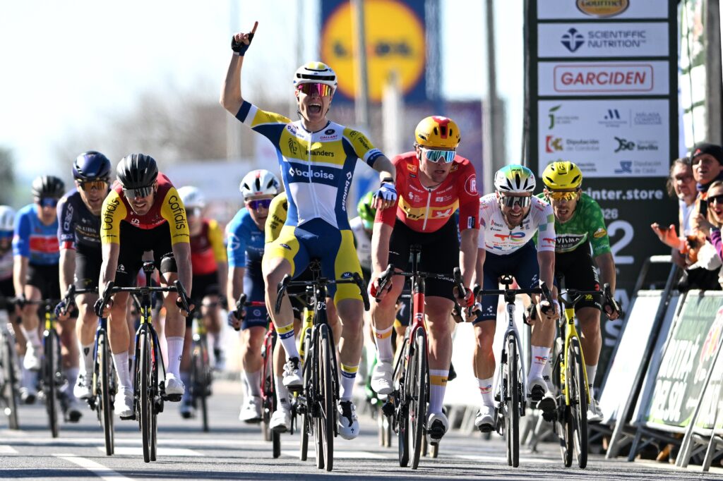 Tom Crabbe le plus rapide sur la 4e &eacute;tape du Tour d&rsquo;Andalousie 2026, Sandy Dujardin 3e