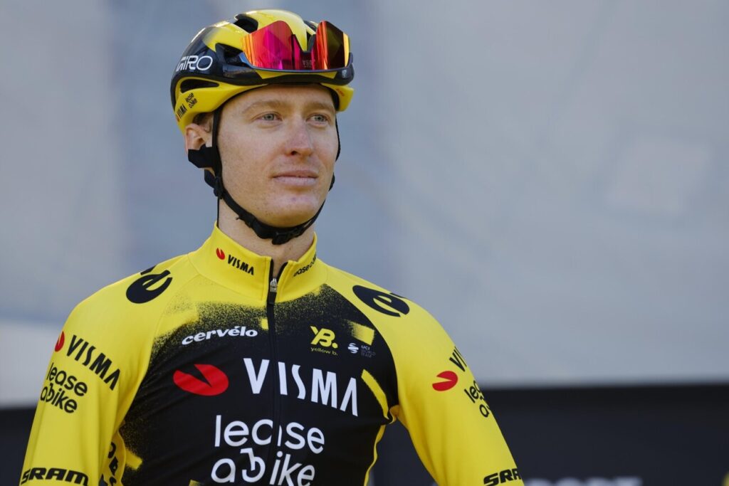 Matteo Jorgenson aux commandes de la Visma-Lease a Bike sur les Boucles Dr&ocirc;me-Ard&egrave;che 2026