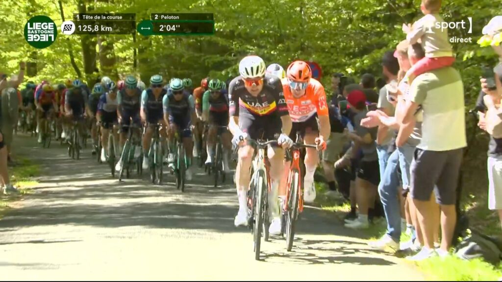 DIRECT : Le groupe Evenepoel repris par Pogacar, tout est &agrave; refaire sur Li&egrave;ge-Bastogne-Li&egrave;ge 2026
